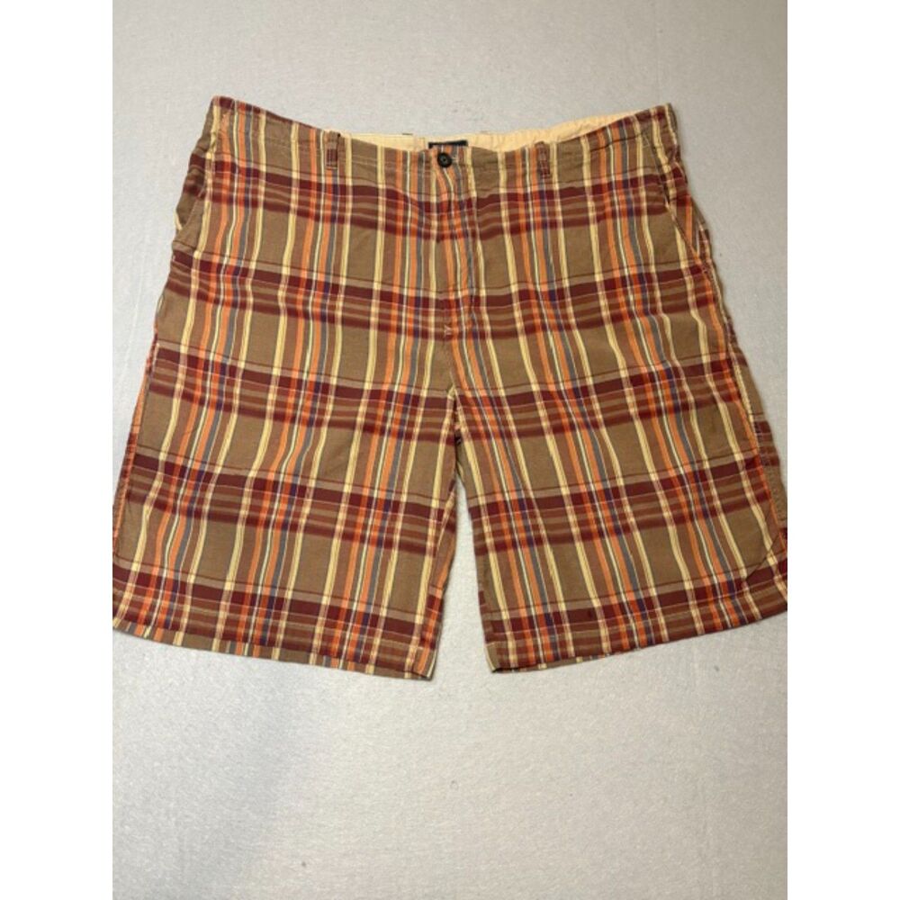 Izod Plaid Shorts Mens Size 44 100% Lightweight Cotton Flat Front Belt Loops